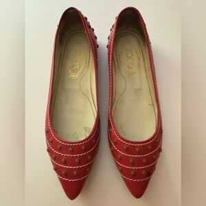 Vintage Tod’s Arlette Petit Pois Ballerina in Strawberry Size 36.5